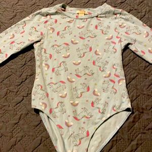 Girls Unicorn/Rainbow Cotton Bodysuit
